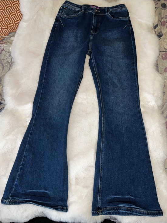 Kyrath Denim - Navy Flare Jeans with Subtle Wash